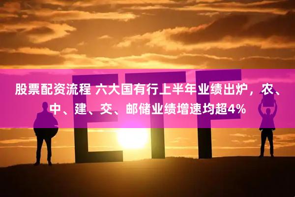 股票配资流程 六大国有行上半年业绩出炉，农、中、建、交、邮储业绩增速均超4%